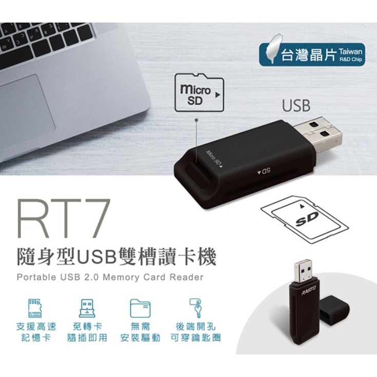 隨身型 USB 雙槽讀卡機-細節圖2