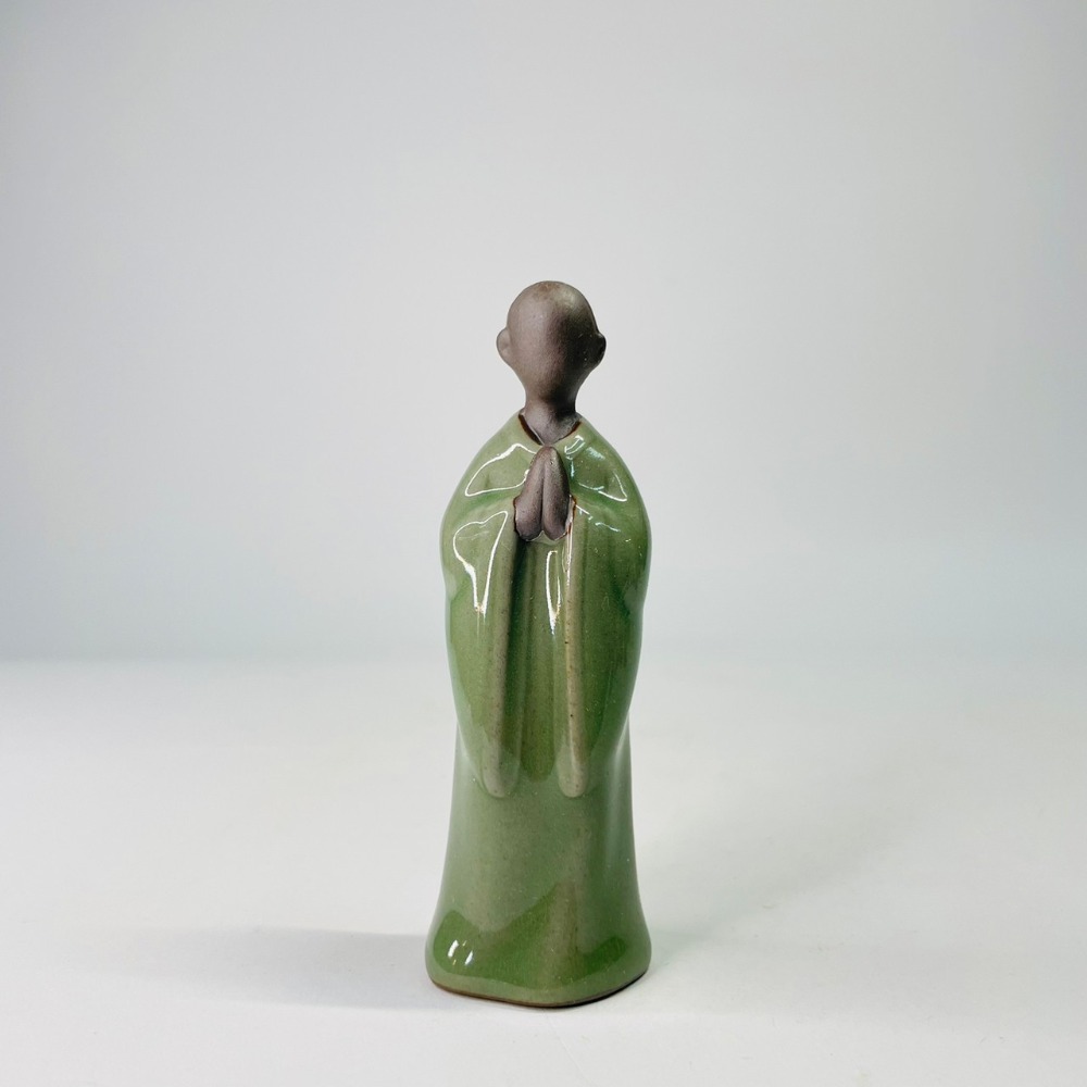 知雨若泥 復古微景觀生態瓶•神桌擺件•茶寵禪意風•植物園藝水族造景•佛教裝飾•台灣現貨•陶瓷擺飾•辦公室小物 瑜珈和尚-細節圖2