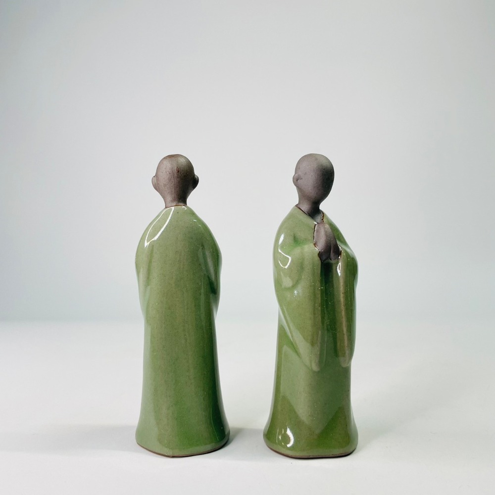 知雨若泥 復古微景觀生態瓶•神桌擺件•茶寵禪意風•植物園藝水族造景•佛教裝飾•台灣現貨•陶瓷擺飾•辦公室小物 瑜珈和尚-細節圖4