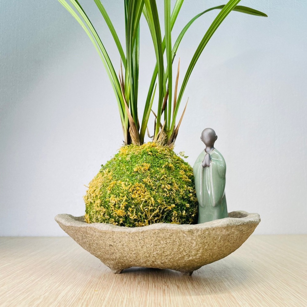 知雨若泥 復古微景觀生態瓶•神桌擺件•茶寵禪意風•植物園藝水族造景•佛教裝飾•台灣現貨•陶瓷擺飾•辦公室小物 瑜珈和尚-細節圖6