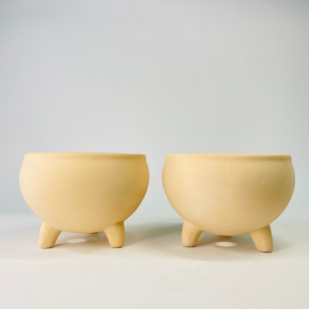 花盆王 知雨若泥 透氣三足半圓素燒盆器 種子薄荷香草山烏龜多肉植物仙人掌水草陶盆栽•水晶收納乾燥花束DIY組盆•台灣現貨-細節圖8