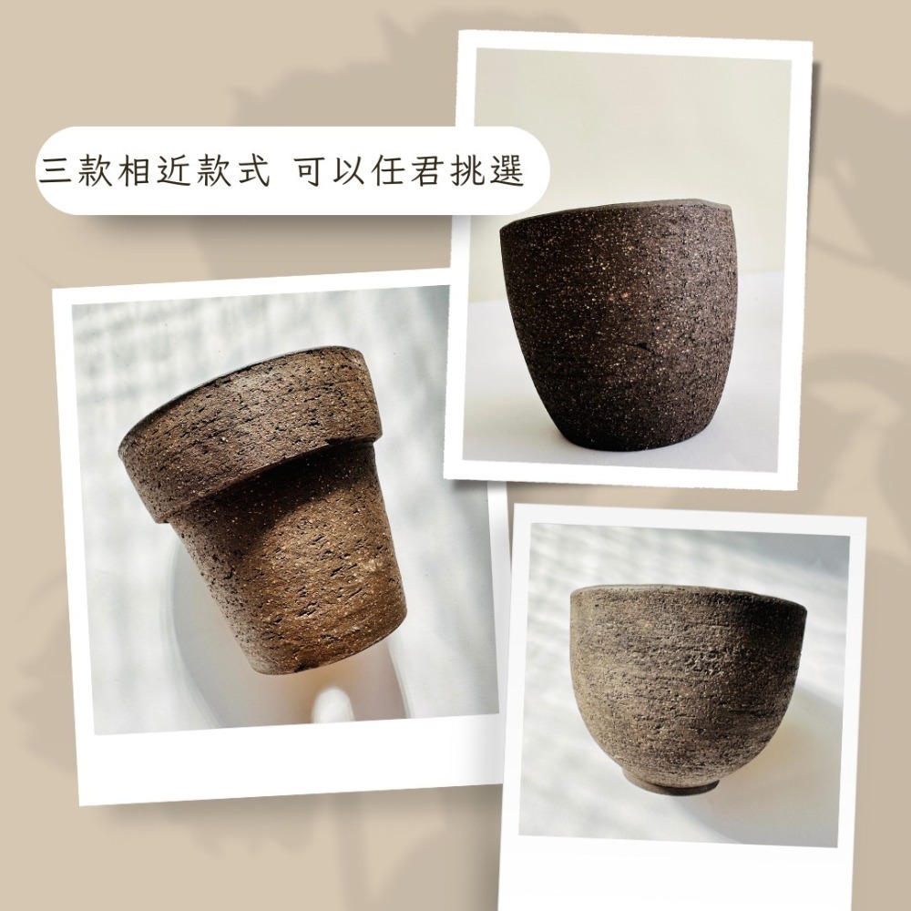 花盆王 知雨若泥 復古黑色透氣陶盆 多肉室內植物種子塊根盆栽•永生花乾燥花水晶組盆•台灣現貨盆器批發•園藝工具資材-細節圖8