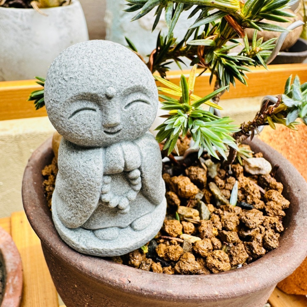 花盆王 知雨若泥 diy生態瓶微景觀組盆裝飾•水族造景魚缸擺飾日本風禮物•枯山水•拜拜用品辦公室小物 佛珠地藏王菩薩和尚-細節圖6