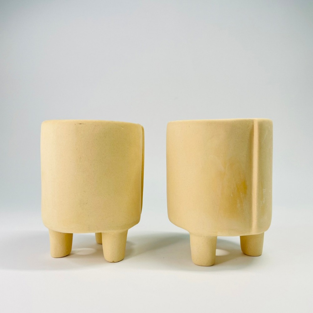 花盆王 知雨若泥 多肉植物盆栽批發•素坯花盆•DIY可手繪創作彩繪盆•美術材料•園藝透氣盆•台灣現貨•膚色小卷素燒盆-細節圖5