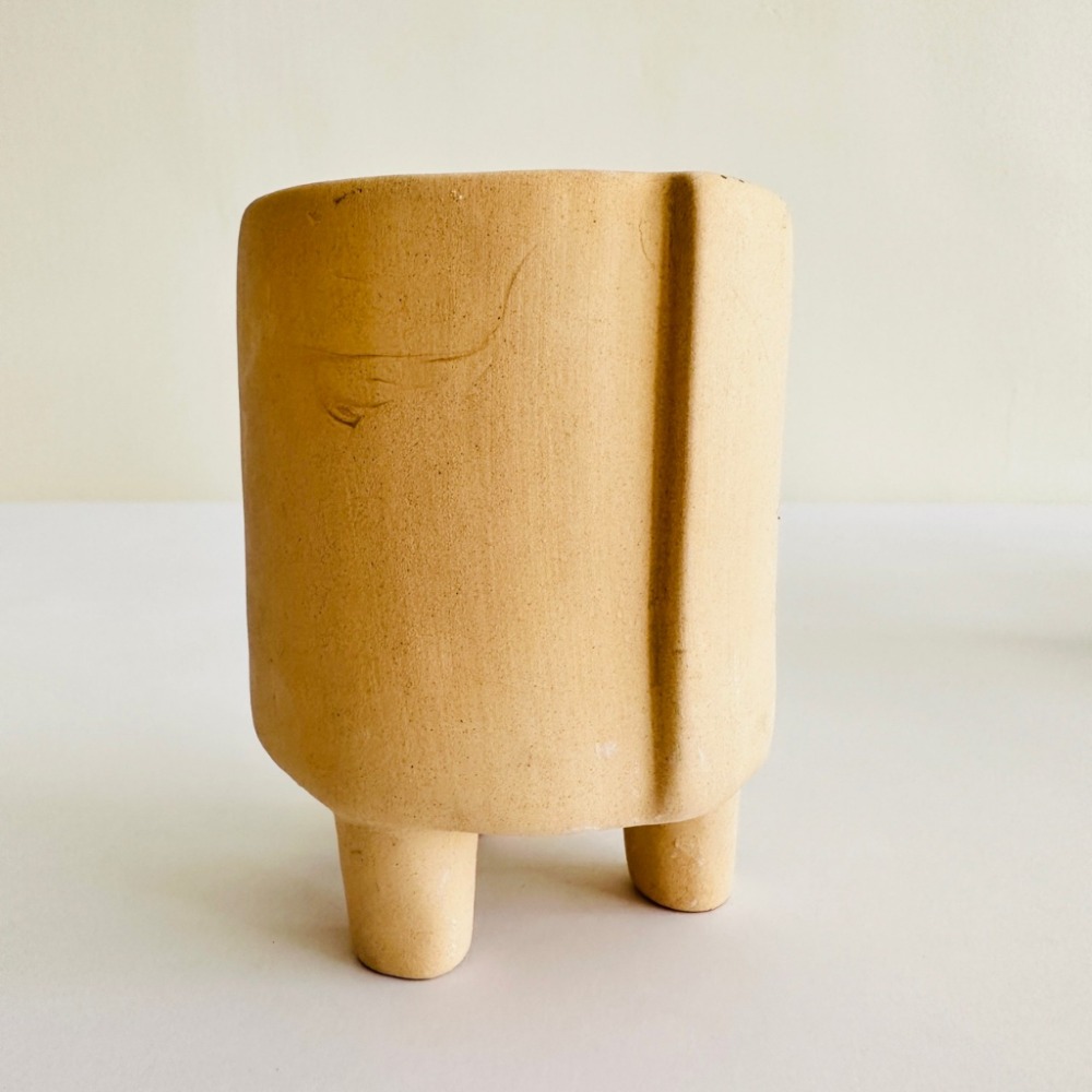 花盆王 知雨若泥 多肉植物盆栽批發•素坯花盆•DIY可手繪創作彩繪盆•美術材料•園藝透氣盆•台灣現貨•膚色小卷素燒盆-細節圖6