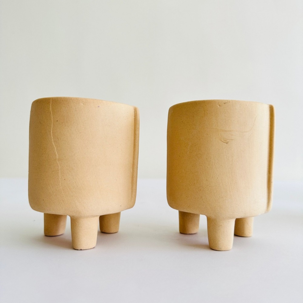 花盆王 知雨若泥 多肉植物盆栽批發•素坯花盆•DIY可手繪創作彩繪盆•美術材料•園藝透氣盆•台灣現貨•膚色小卷素燒盆-細節圖8