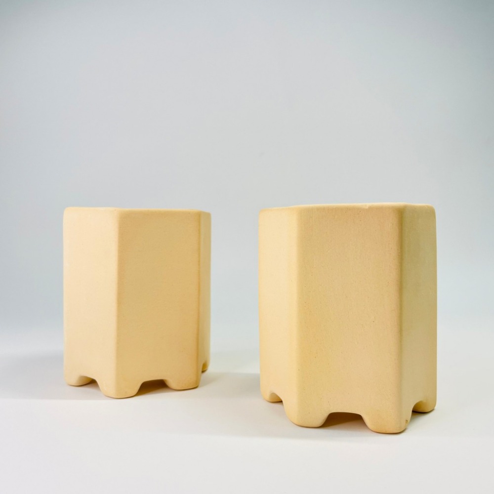 花盆王 知雨若泥 多肉盆栽批發•美術課•可手繪DIY彩繪花盆•創作素胚陶盆•台灣出貨•居家園藝•素雅素燒透氣膚色六角盆-細節圖3