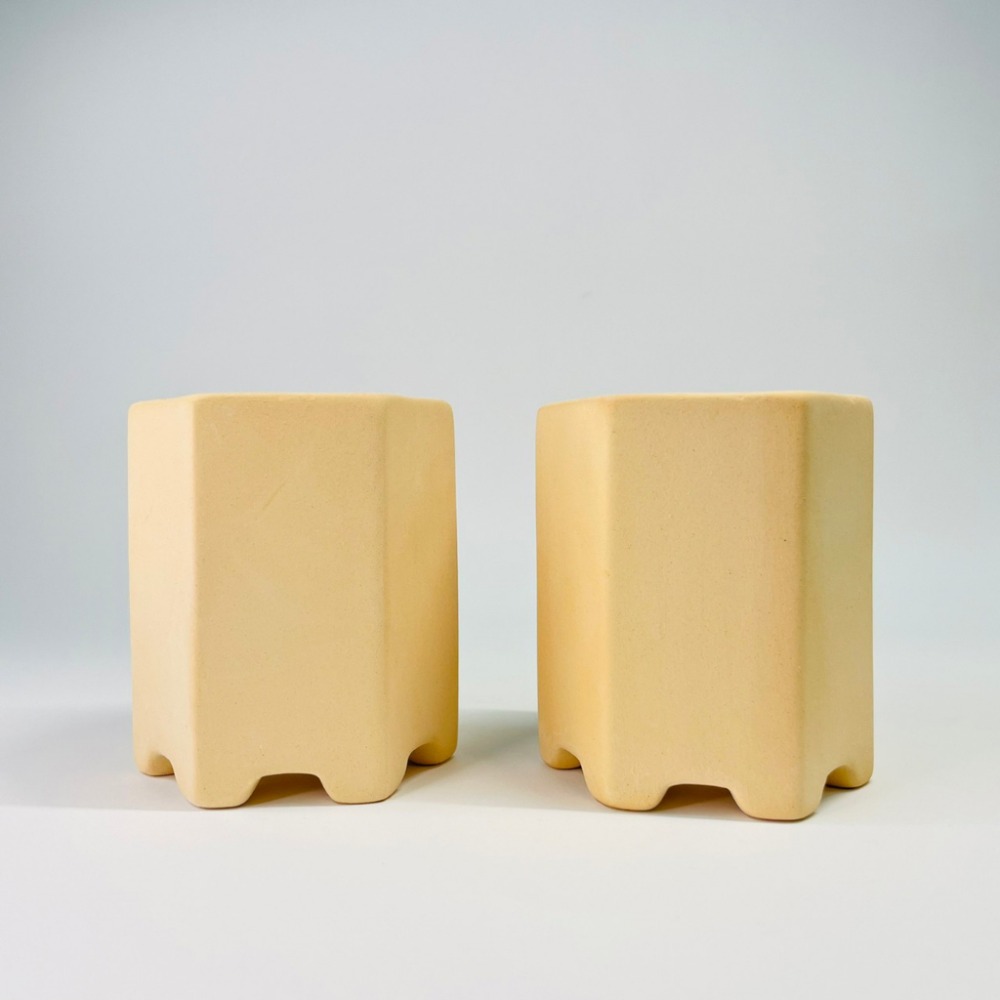 花盆王 知雨若泥 多肉盆栽批發•美術課•可手繪DIY彩繪花盆•創作素胚陶盆•台灣出貨•居家園藝•素雅素燒透氣膚色六角盆-細節圖5