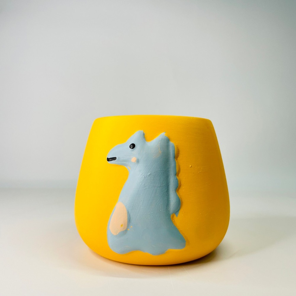 花盆王 知雨若泥 可愛怪奇動物園陶瓷盆栽植物花瓶多肉花器 筆筒文具化妝品收納 畢業婚禮佈置辦公室小物生日禮物DIY台灣-細節圖4