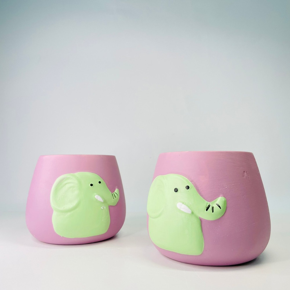 花盆王 知雨若泥 可愛怪奇動物園陶瓷盆栽植物花瓶多肉花器 筆筒文具化妝品收納 畢業婚禮佈置辦公室小物生日禮物DIY台灣-細節圖7