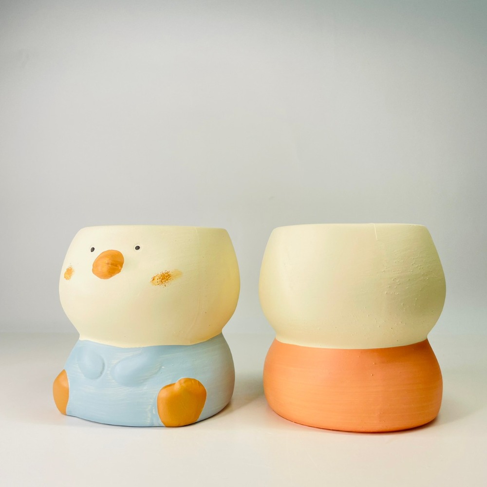 花盆王 知雨若泥 胖胖小鳥花盆陶瓷盆栽植物花瓶多肉花器 筆筒文具化妝品收納 畢業婚禮佈置辦公室小物生日禮物DIY台灣-細節圖4