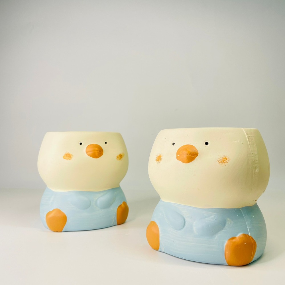 花盆王 知雨若泥 胖胖小鳥花盆陶瓷盆栽植物花瓶多肉花器 筆筒文具化妝品收納 畢業婚禮佈置辦公室小物生日禮物DIY台灣-細節圖6