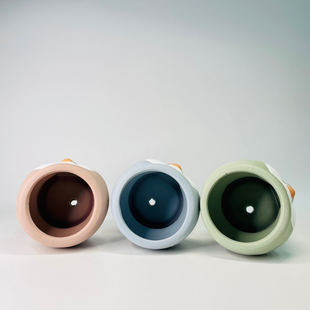 花盆王 知雨若泥 小企鵝喝珍奶陶瓷盆栽植物花瓶多肉花器 筆筒文具化妝品收納 畢業婚禮佈置辦公室小物生日禮物DIY台灣-細節圖8