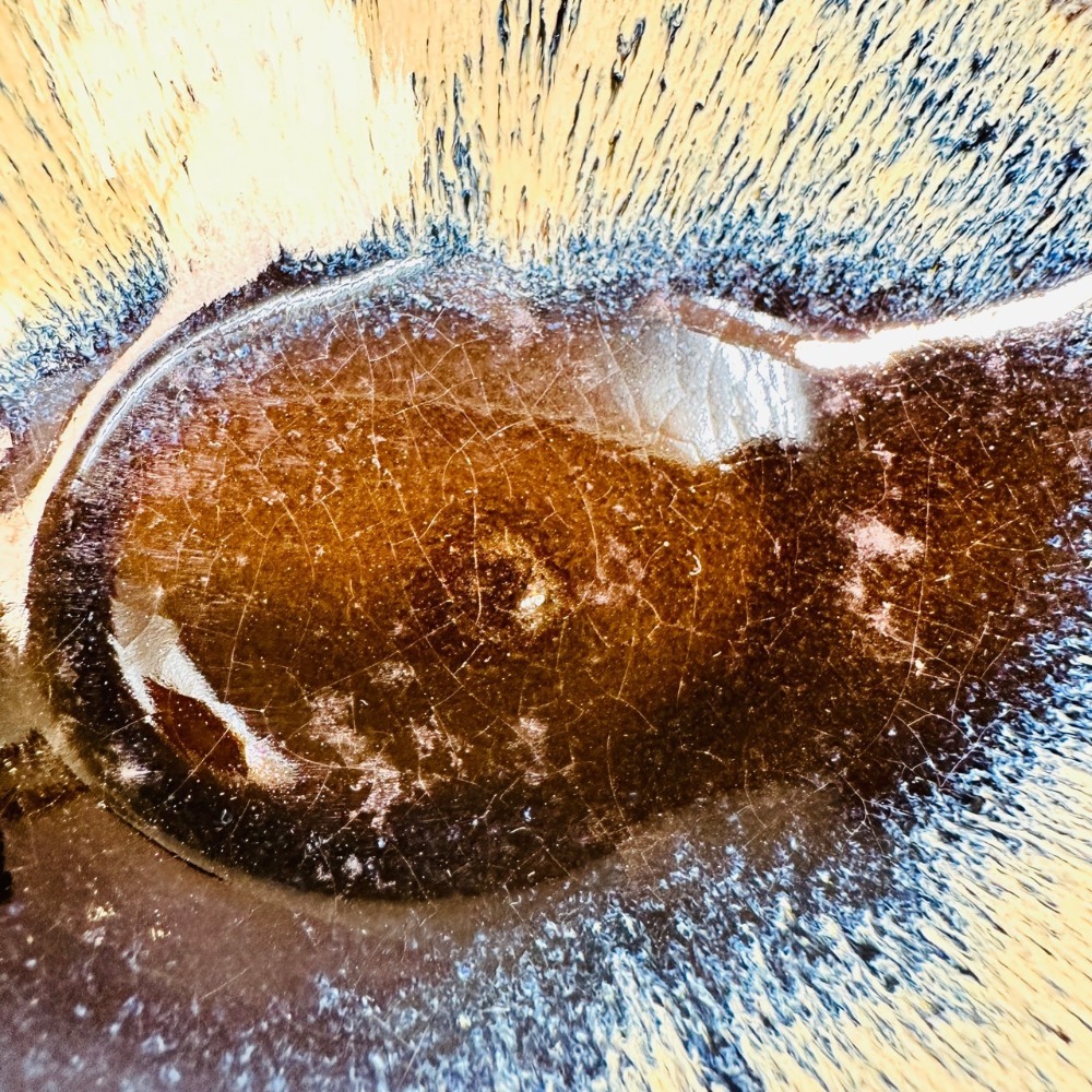 花盆王 知雨若泥 彩釉深色星空葉子花盤•盆栽底盤苔球盤居家裝飾首飾盤子招財聚寶盆•日式風格立香薰香盤•台灣現貨-細節圖9