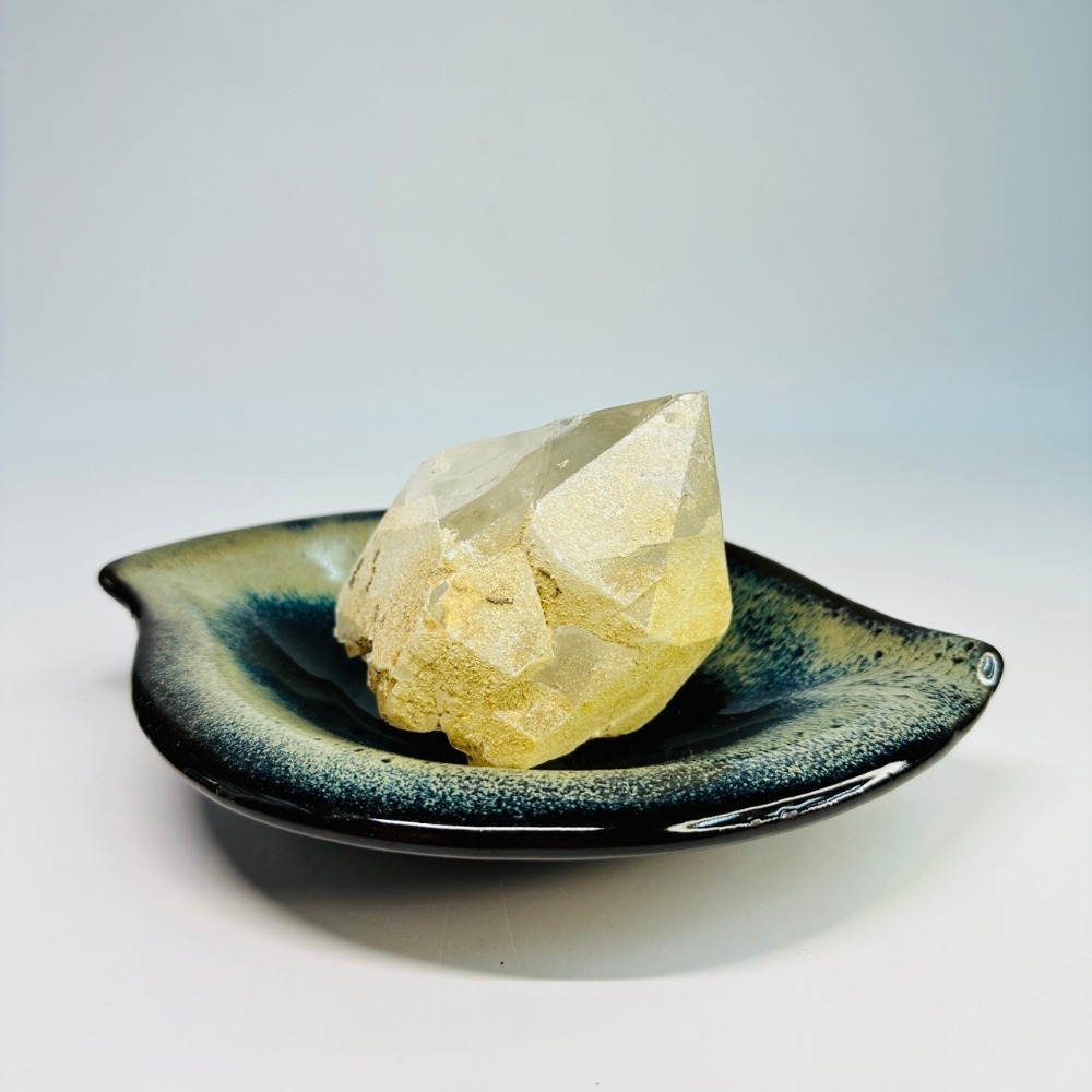 花盆王 知雨若泥 彩釉深色星空葉子花盤•盆栽底盤苔球盤居家裝飾首飾盤子招財聚寶盆•日式風格立香薰香盤•台灣現貨-細節圖11