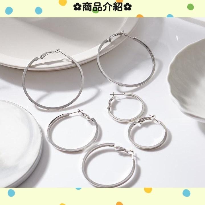 現貨📿 銀色潮流耳環 大號 圈式 耳環 防敏鋼針 圈圈耳環 飾品 圓圈耳環 大耳環 CK2205087 【貓貨生活】-細節圖3