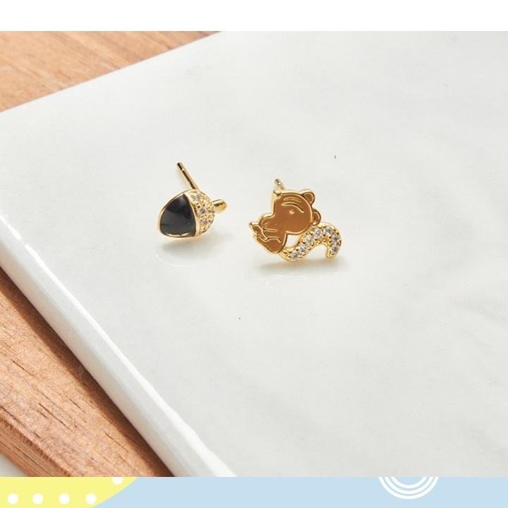 現貨📿 橡實好朋友耳環 925銀針 KOREAN正韓 不對稱 耳環 鍍14K金  CK2212013 【貓貨生活】-細節圖4