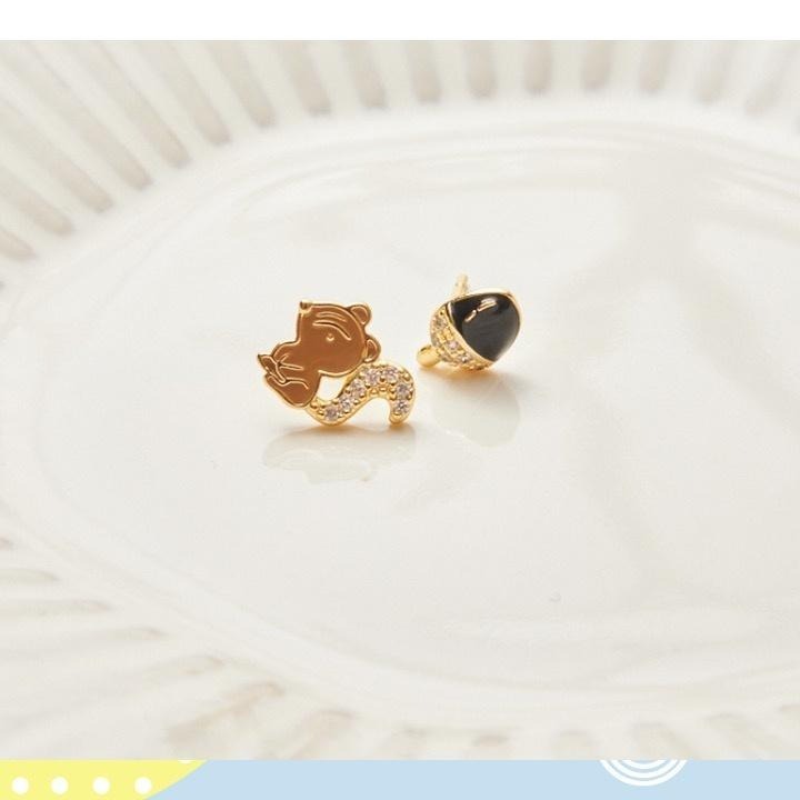現貨📿 橡實好朋友耳環 925銀針 KOREAN正韓 不對稱 耳環 鍍14K金  CK2212013 【貓貨生活】-細節圖5