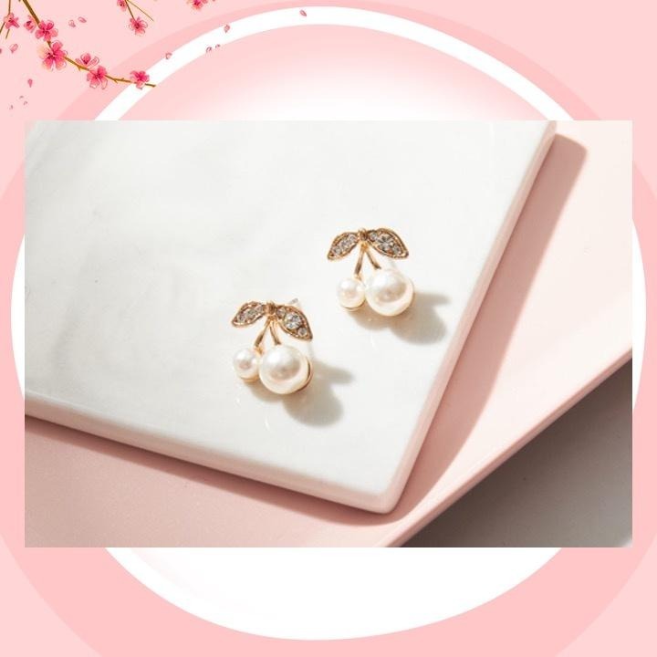 現貨📿 相戀櫻桃季耳環 櫻桃 珍珠 耳環 防敏鋼針 珍珠耳環 飾品 櫻桃耳環 CK2204068 【貓貨生活】-細節圖5