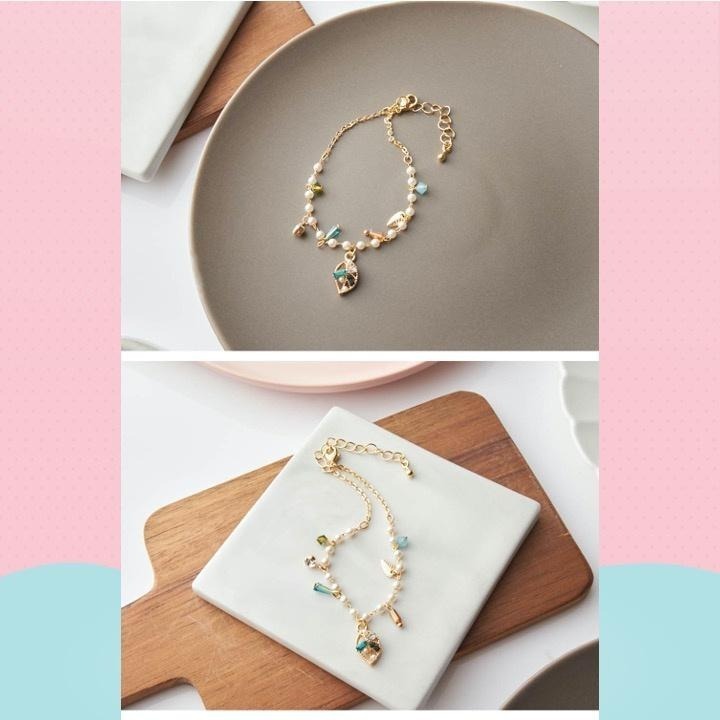 現貨📿 熱帶雨林手鍊 KOREAN正韓 天然石 手鍊 鍍14K金  CK2204007 【貓貨生活】-細節圖5