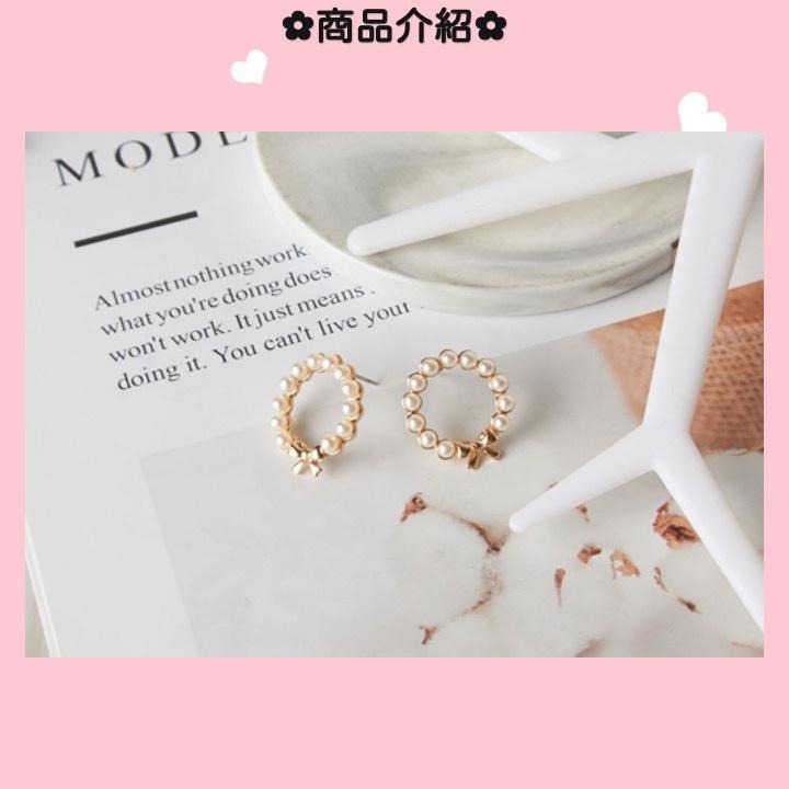 現貨📿 緞帶珍珠耳環 可愛 珍珠 耳環 防敏鋼針 蝴蝶結耳環 氣質耳環 CK2204054 【貓貨生活】-細節圖3