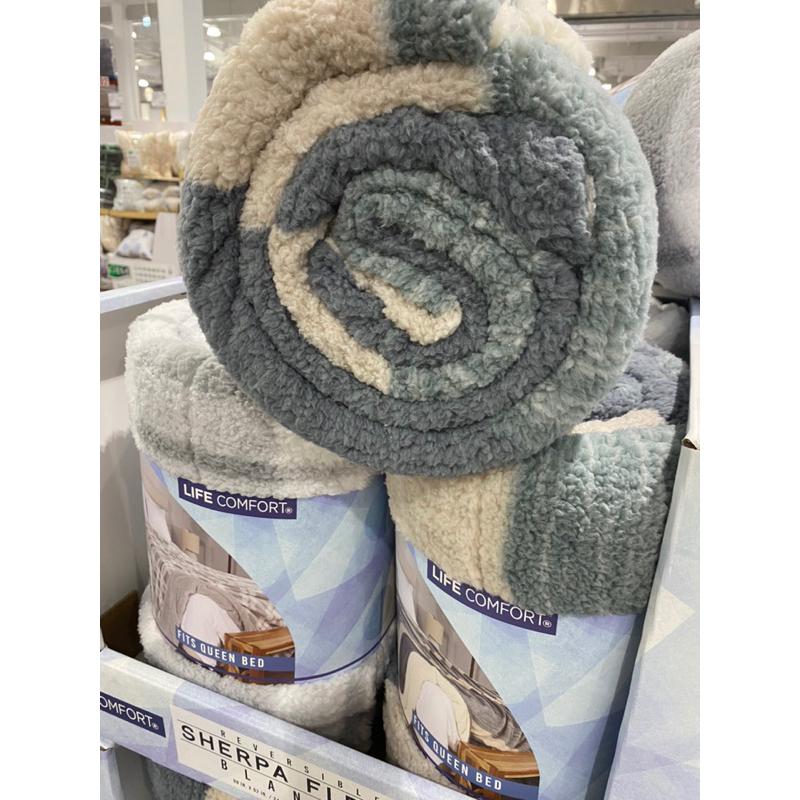 🐨🍁L.CSHERPA印花毯245*230🍁🐨為秋天準備超柔軟毯子、冷氣房🐶小狗窩好市多代購🐶-細節圖2