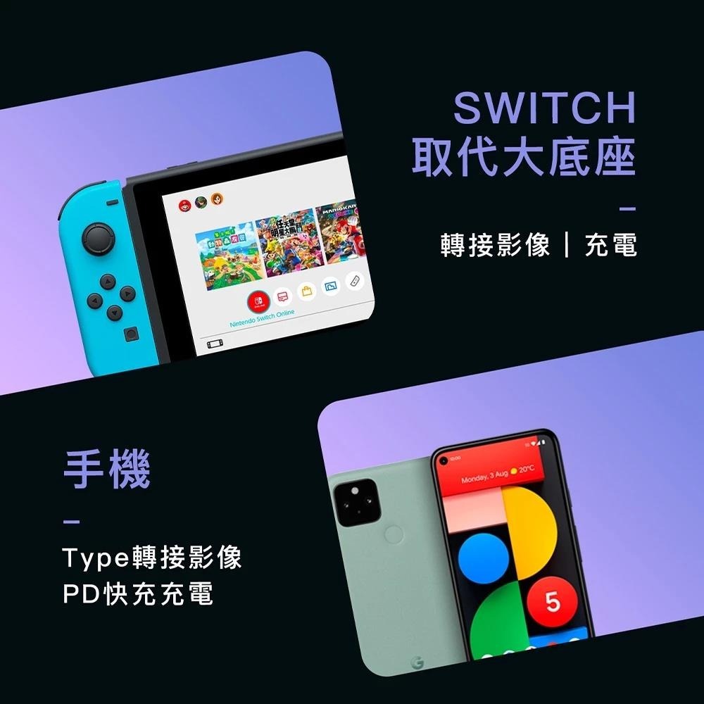 GAME’NIR NS/NS2 四代充電轉接頭DOCK4代Pro 65W Switch2 底座 HDMI轉接器-細節圖4