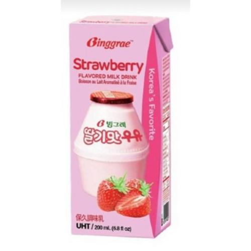 BINGGRAE 草莓牛奶 現貨 三天內出貨 台灣寄送 超取最多12瓶