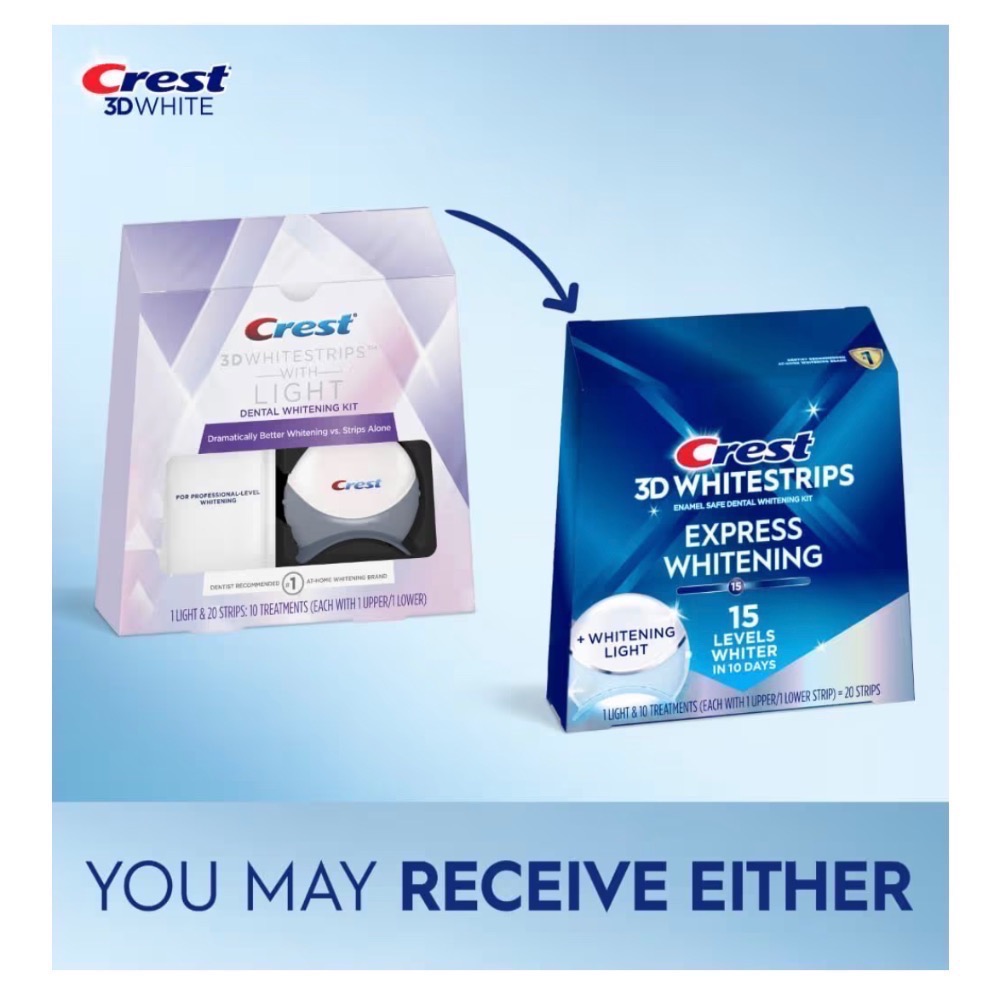 新包裝💓美國🇺🇸原裝 Crest 3D whitestrips+Light藍光冷光美白儀+牙貼組-細節圖7
