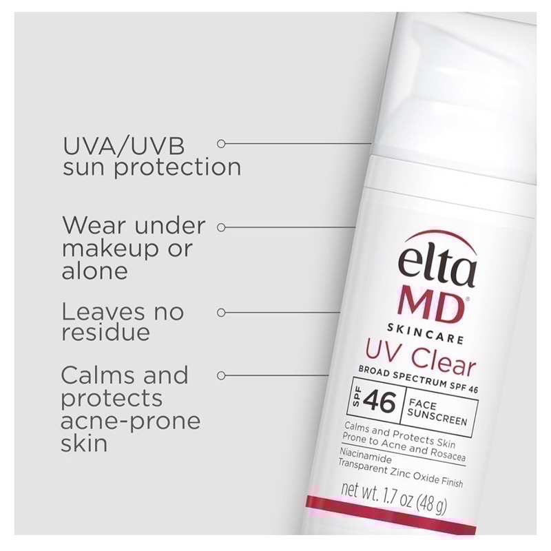 DrGrace推薦🫶保證㊣品eltaMD創新專業保養品·可麗✨UV Clear✨無香無色臉部防曬SPF46-細節圖2