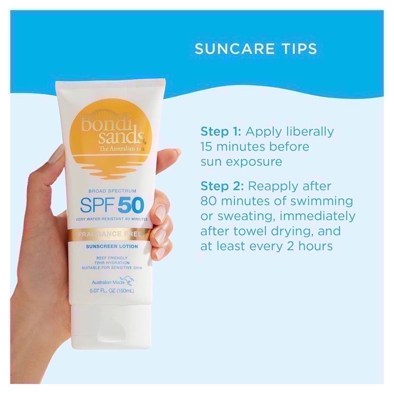 ￼💓DrGrace身體防曬推薦🫶Bondi Sands無香透明防水保濕好推勻防曬乳SPF50-細節圖3