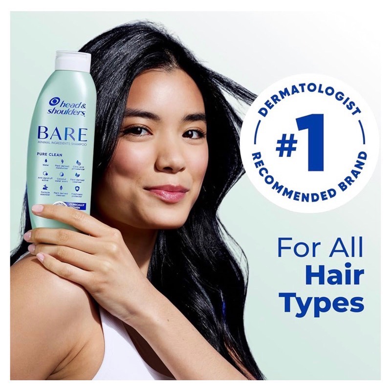 美國🇺🇸新版環保包裝head&shoulders BARE溫和抗屑洗髮精-細節圖2