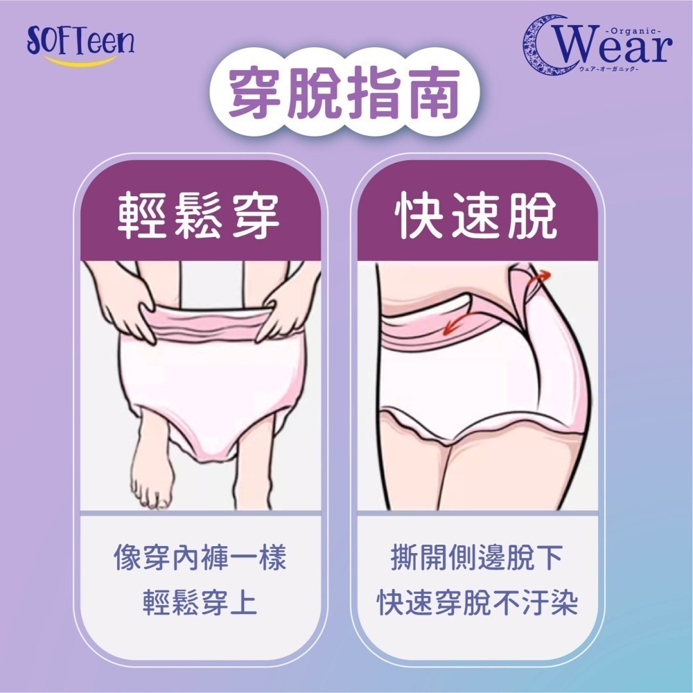 舒婷 SOFTeen  柔棉自在安心褲(3片/包)日本原裝進口 褲型衛生棉 衛生棉褲 安睡褲 晚安褲 褲型棉 抱抱褲-細節圖8