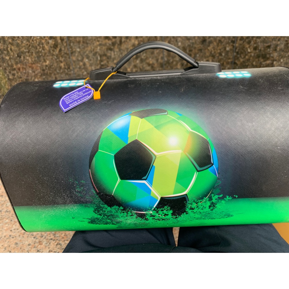 6.5吋TTD-603A炫彩足球圖案手提箱藍牙音箱。藍芽喇叭重低音  藍芽喇叭  藍芽音響。收音機藍牙喇叭。USB藍-規格圖3