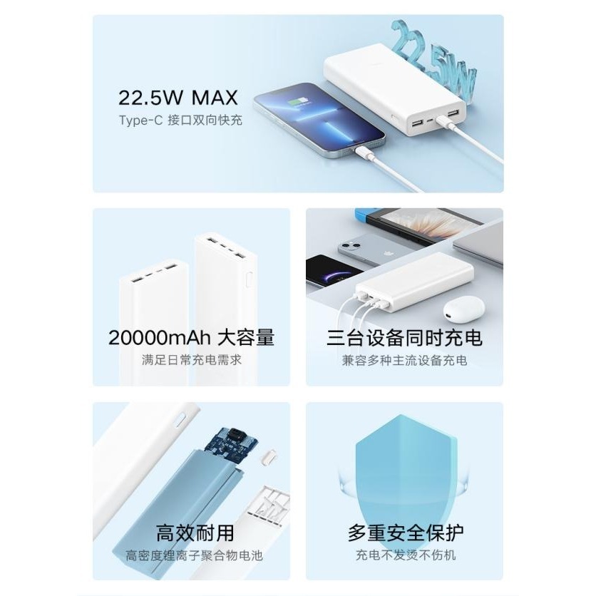 小米行動電源 20000mAh 22.5W快充 移動電源 PD快充 大容量行動電源 適用於小米蘋果三星-細節圖2