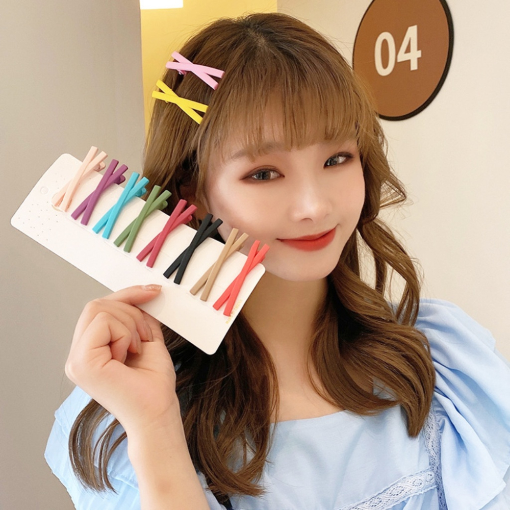 【現貨秒發🔥免運】磨砂髮夾 X髮夾 鴨嘴夾 馬卡龍 韓式髮夾 可愛髮夾 韓系髮夾 瀏海髮夾 瀏海夾 一字夾 髮飾髮夾-細節圖6