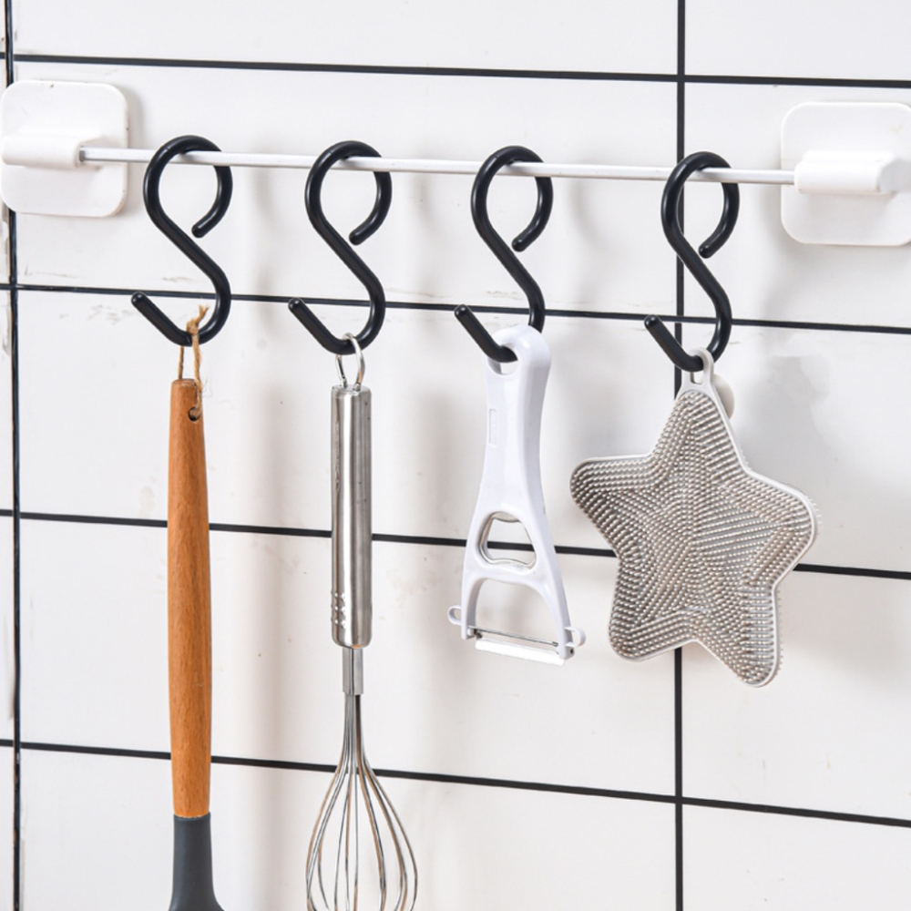 【現貨秒發🔥免運】日式掛勾 S型掛勾 S型軟頭掛鉤 防掉掛勾 防掉式掛勾 掛勾 收納掛勾 免釘掛鈎 S勾 餐具掛勾 黑色-細節圖8
