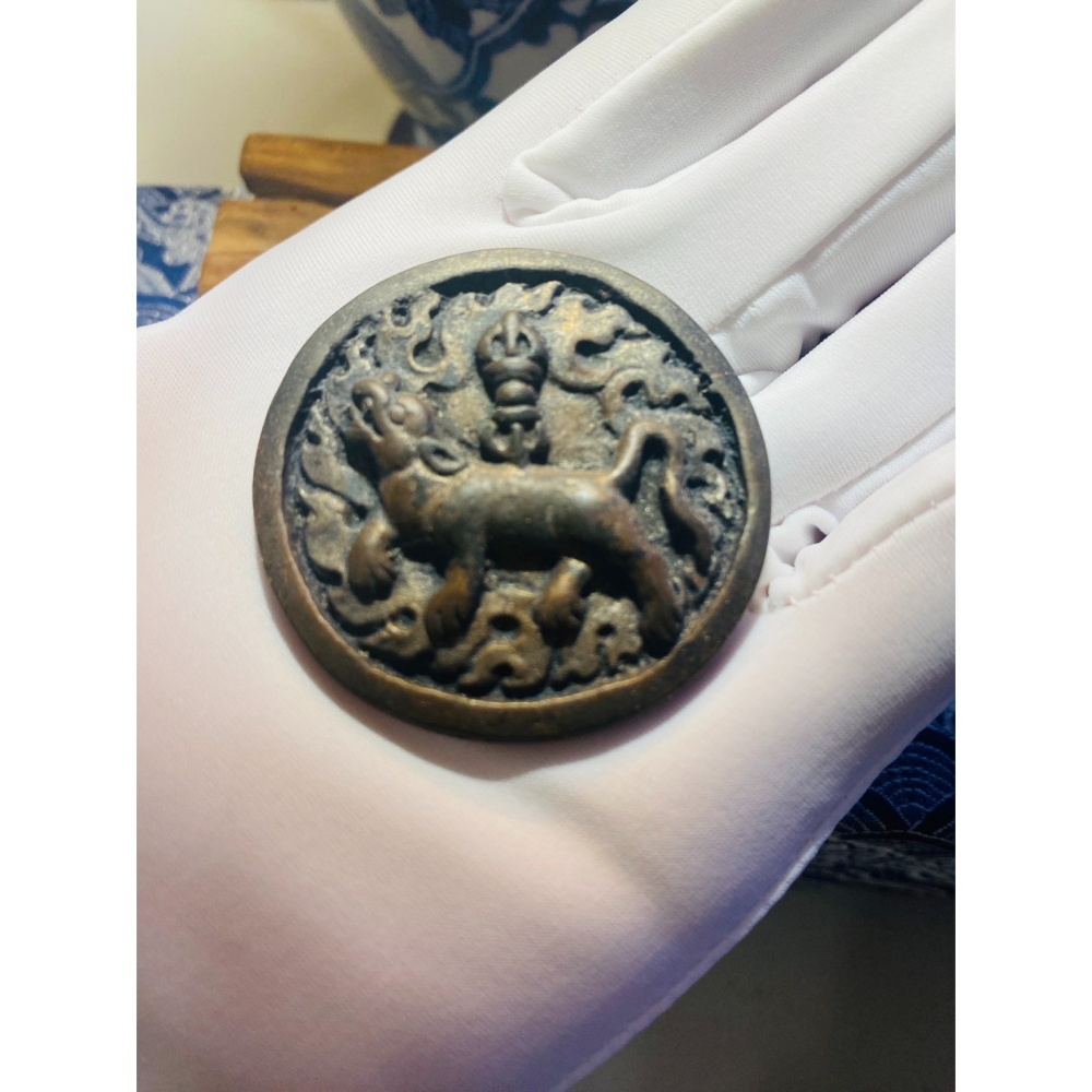 【藏傳佛教-護身符】雪獅駝金剛杵 西藏老天銅 #護身符 #配戴 #鎮宅 #避煞 #避邪-細節圖2