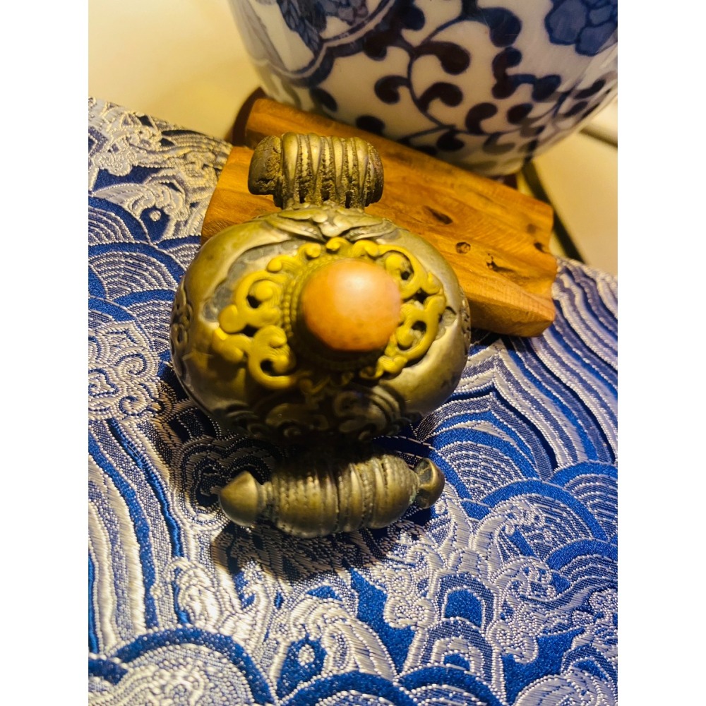 【藏傳佛教-老嘎屋】老天銅 老嘎屋 可放擦擦  #收藏-細節圖2