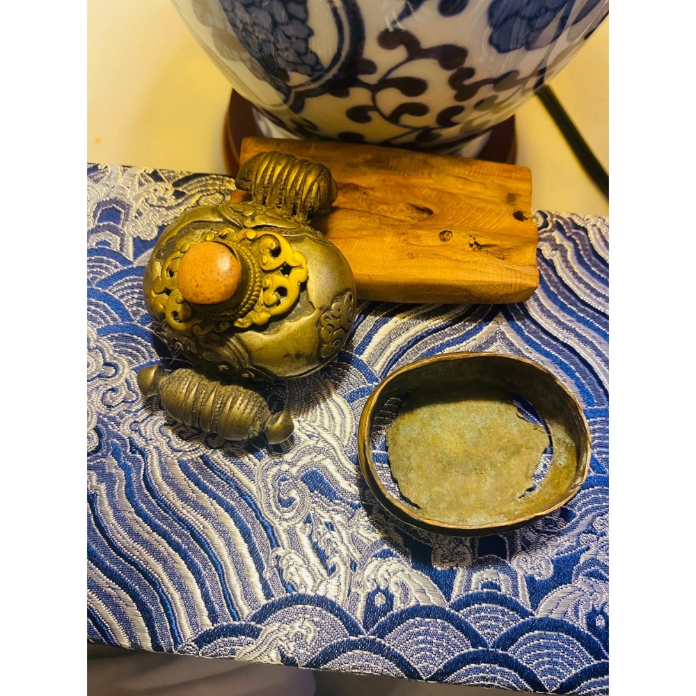 【藏傳佛教-老嘎屋】老天銅 老嘎屋 可放擦擦  #收藏-細節圖5