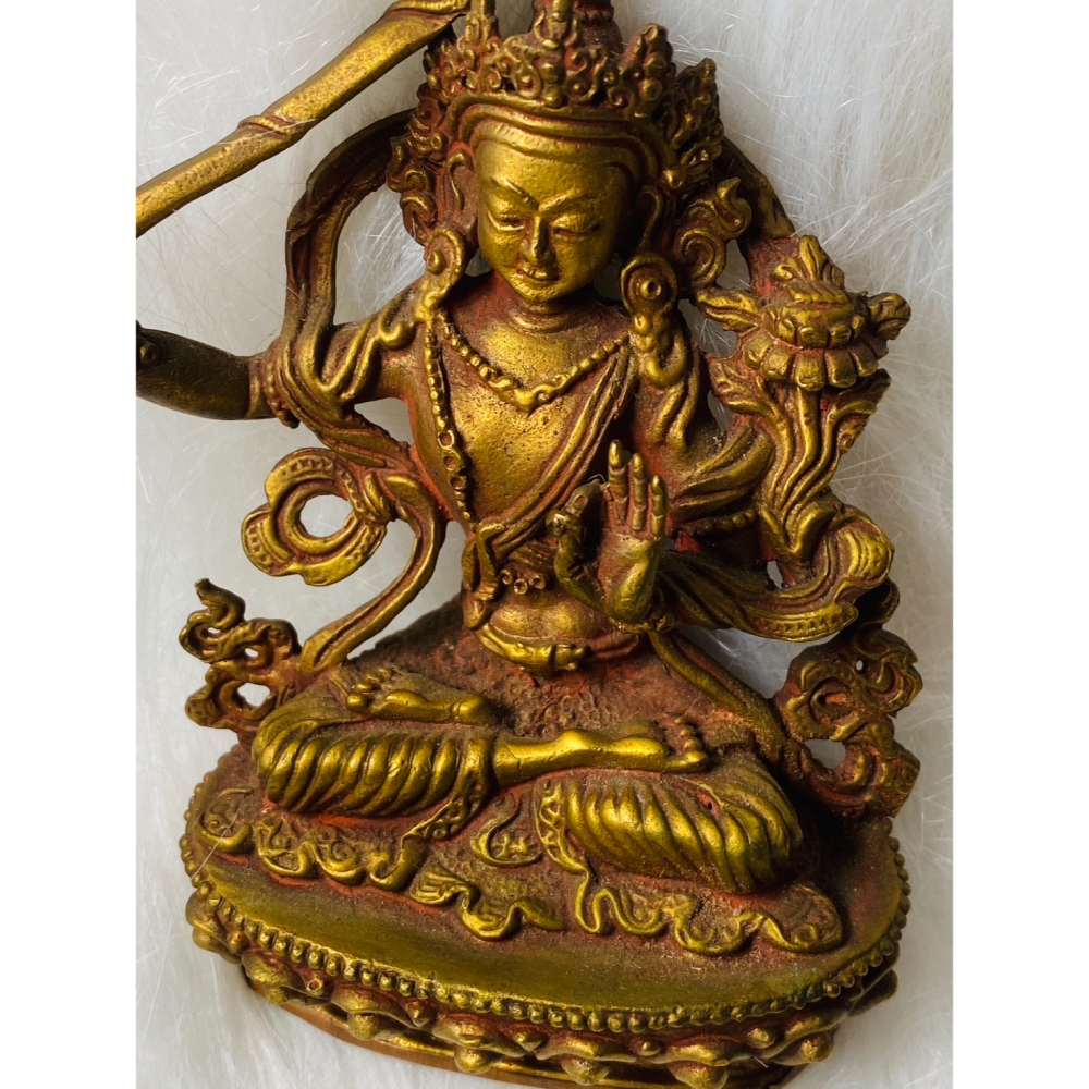 【藏傳佛教護身符-供奉尊】文殊菩薩 3.5吋 未裝臟 #供奉-細節圖2