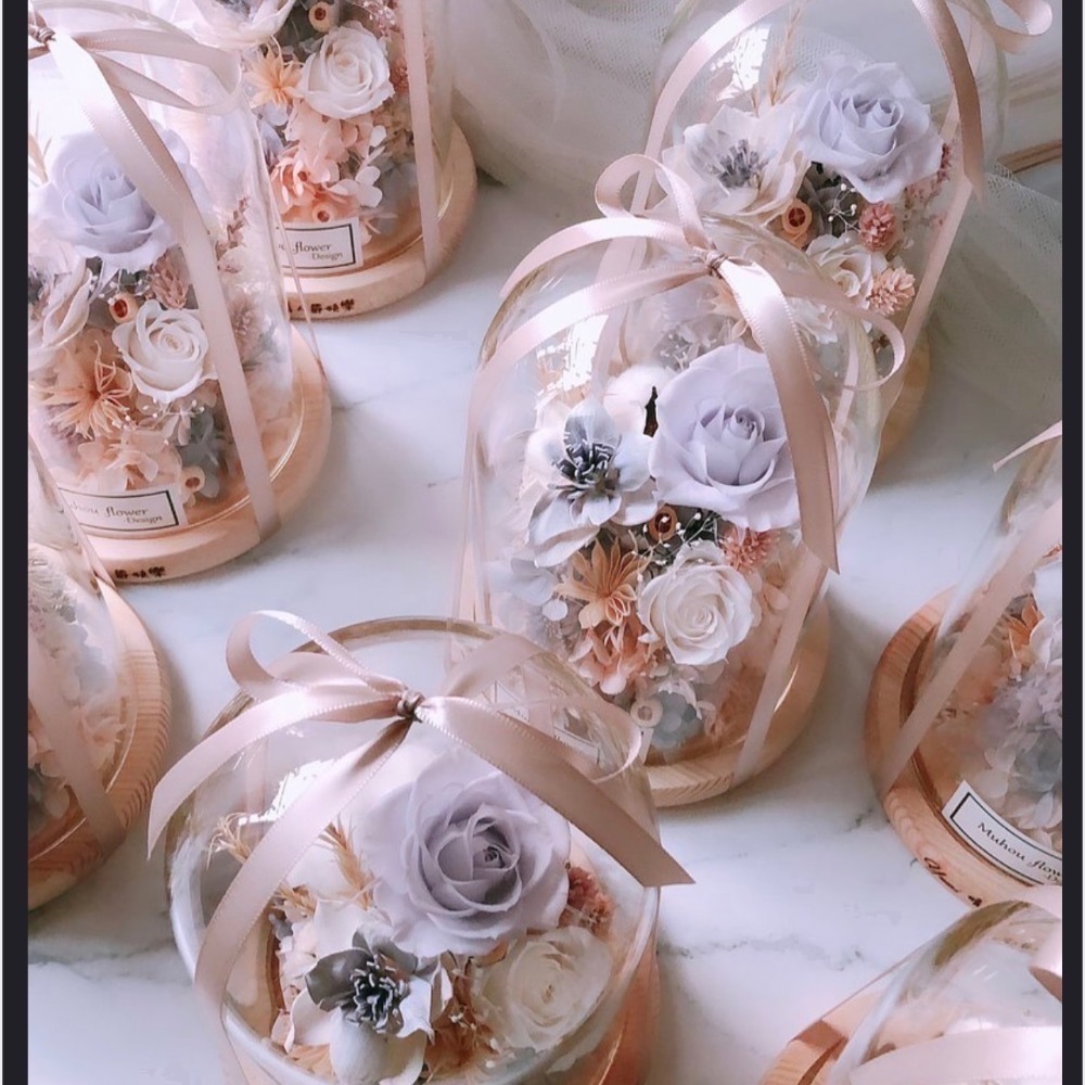 永生花玫瑰玻璃罩 淡紫色系 居家擺設-細節圖7