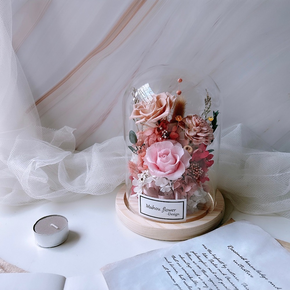 永生花 玫瑰 玻璃罩 情人節禮物-細節圖2