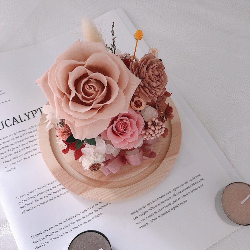 永生花 玫瑰 玻璃罩 情人節禮物-細節圖4