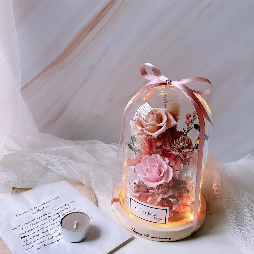 永生花 玫瑰 玻璃罩 情人節禮物-細節圖5