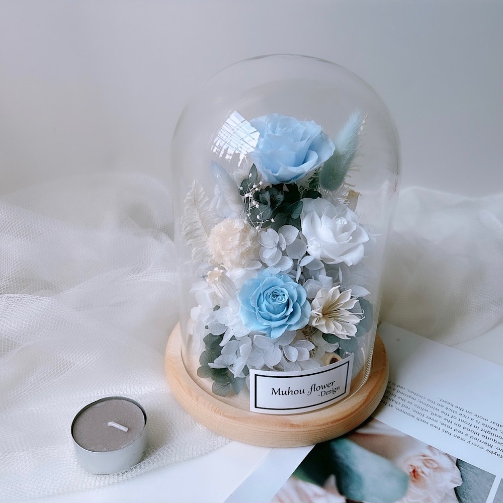 永生花玫瑰玻璃罩 居家擺設 情人節禮物-細節圖2