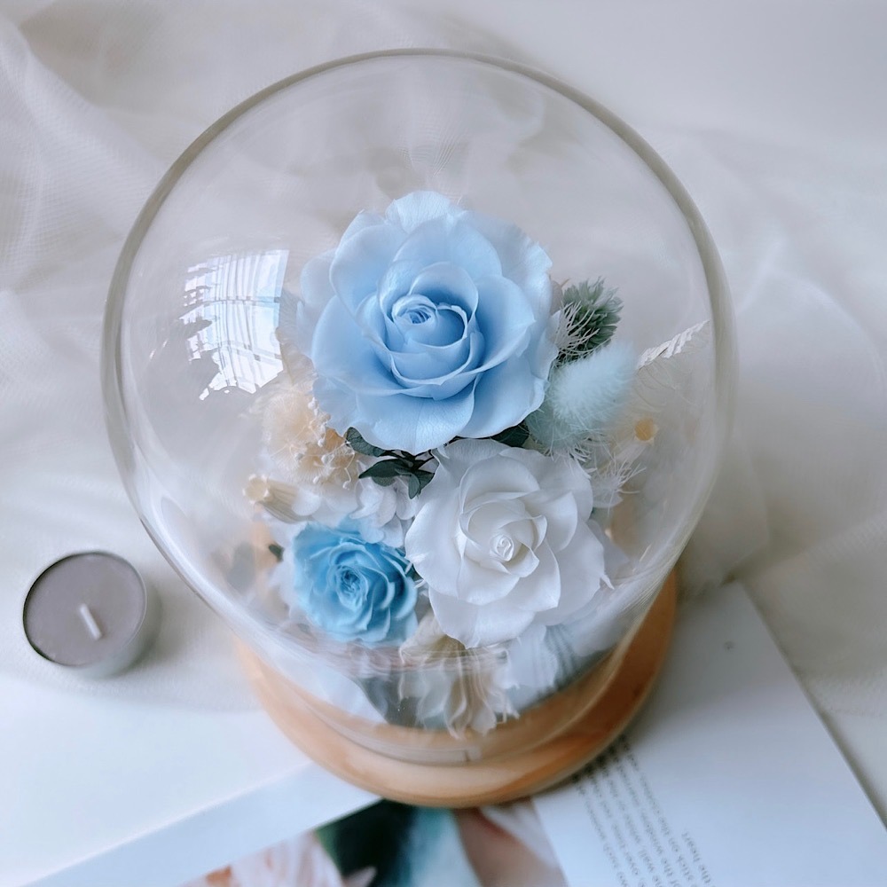 永生花玫瑰玻璃罩 居家擺設 情人節禮物-細節圖4