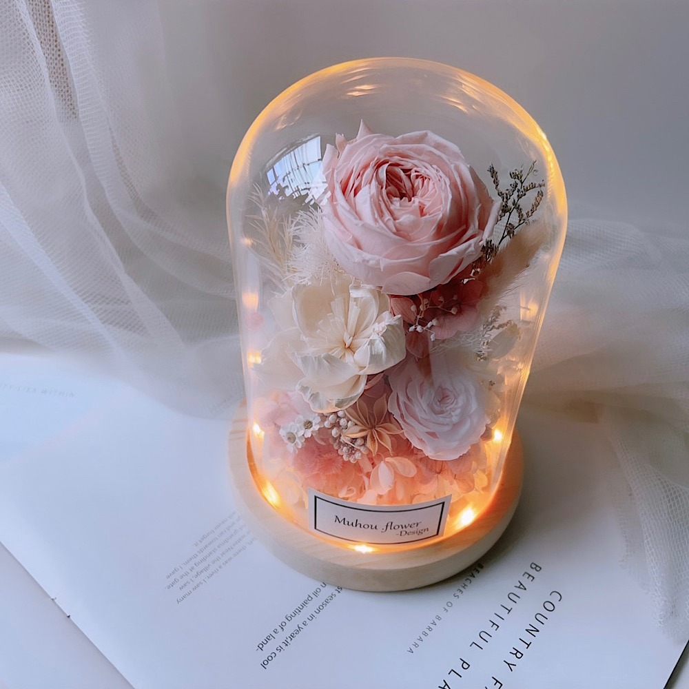 永生花 庭園玫瑰 玻璃罩  薔薇 情人節禮物-細節圖5