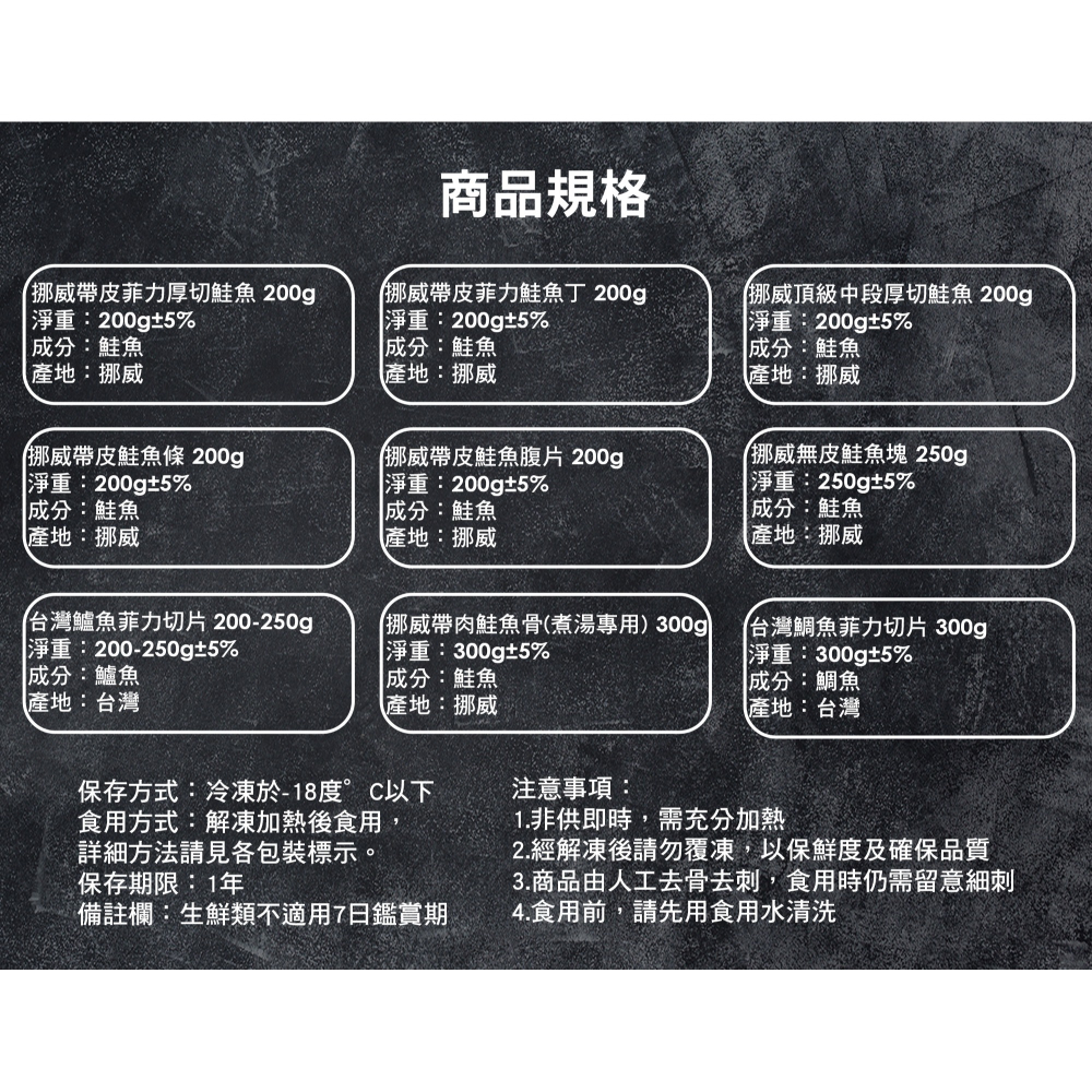 炭桔水產 挪威帶皮菲力鮭魚丁 200g-細節圖10