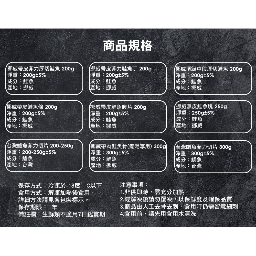 炭桔水產 挪威無皮鮭魚塊 250g-細節圖11